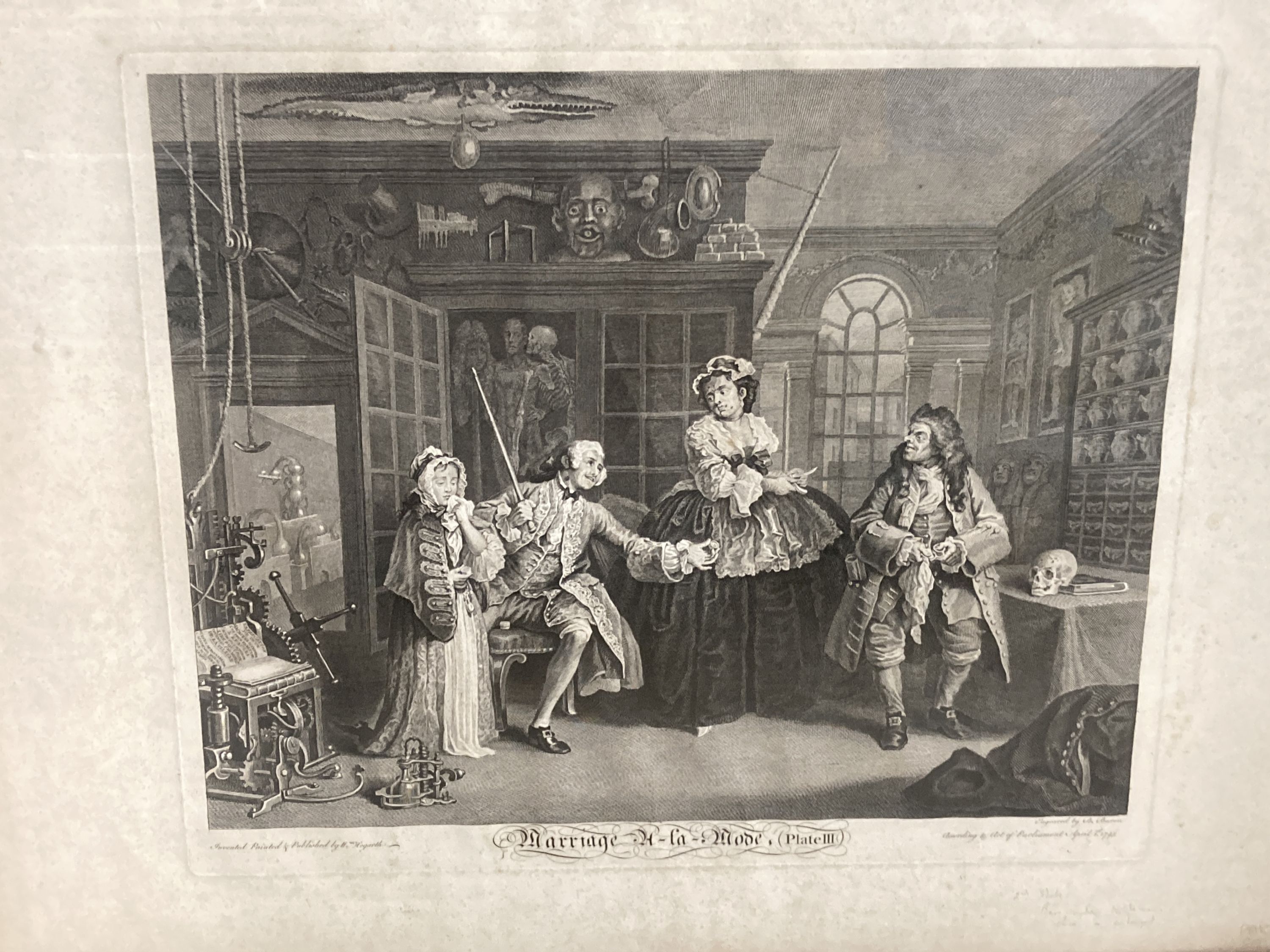 After Hogarth, a set of 6 engravings, Marriage A-La Mode, 38 x 46cm